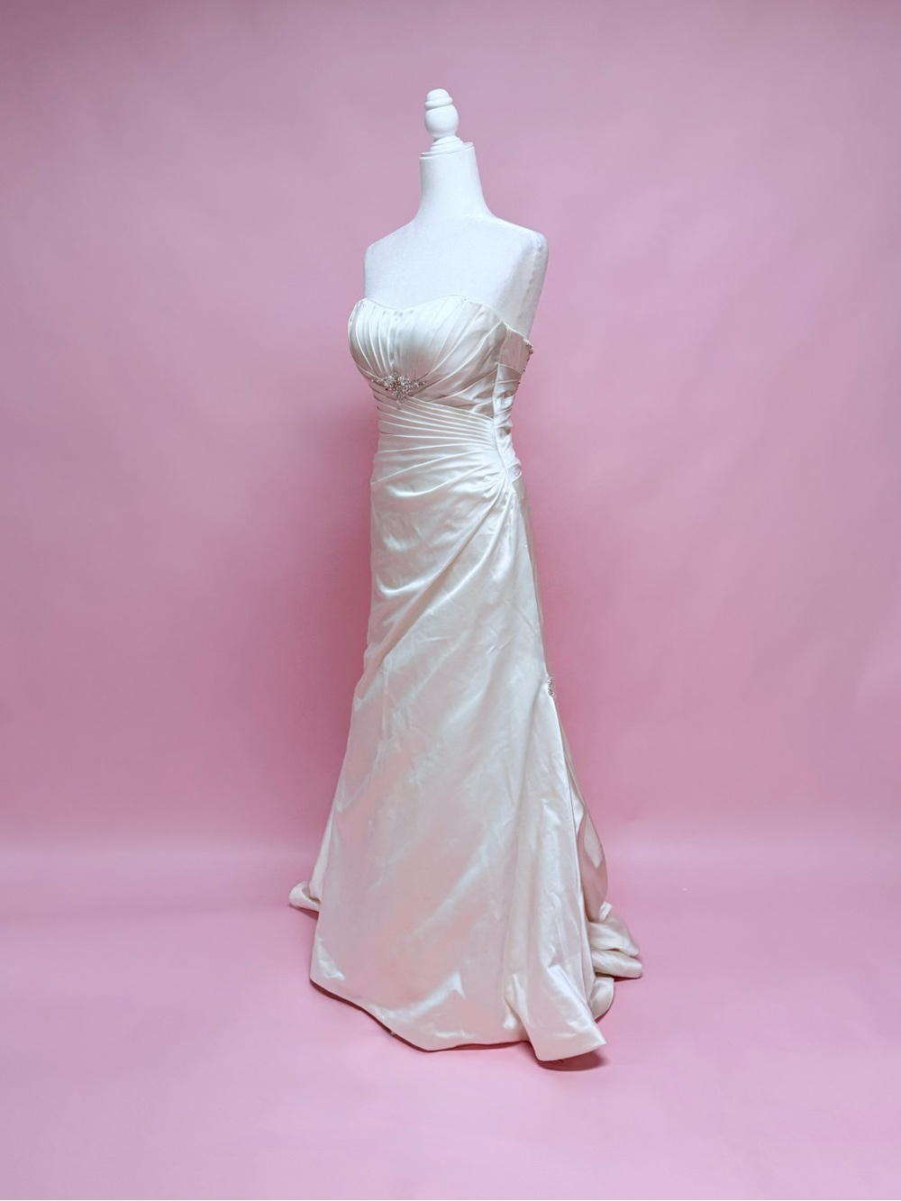 Ella Strapless Champagne Satin Bridal Gown - Picture 10 of 10